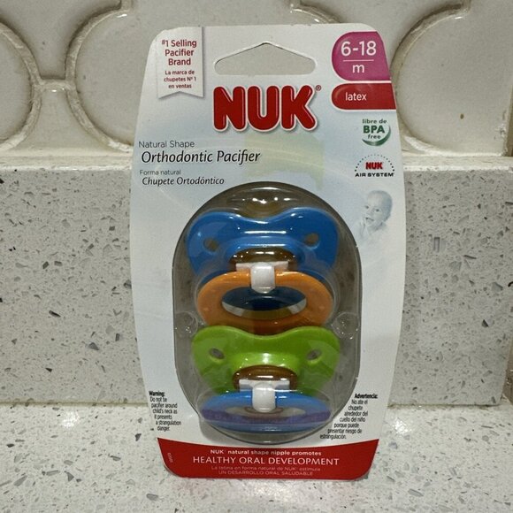 Nuk Other - 2-Pack of NUK Latex Orthodontic Pacifiers for 6-18 Months, BPA Free